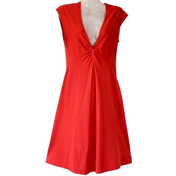 Patagonia Seabrook Bandha Dress Spiced Coral Knotted V Neck Cap Sleeve  Size S - Picture 2 of 6